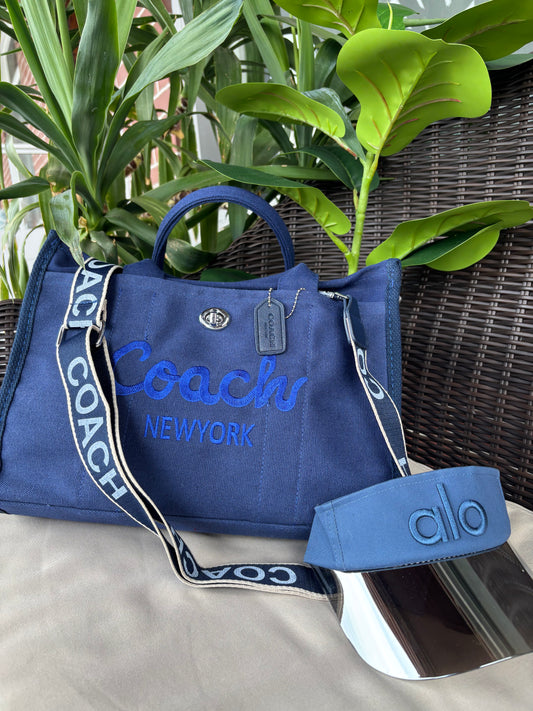 Navy Blue Tote Bag with Strap