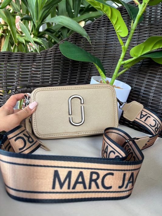 Beige Crossbody Purse with Strap