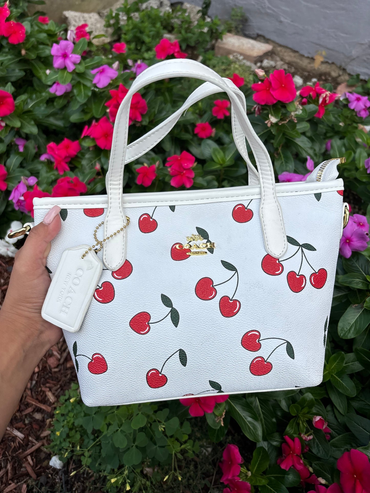 Cherry Print Purse with Strap