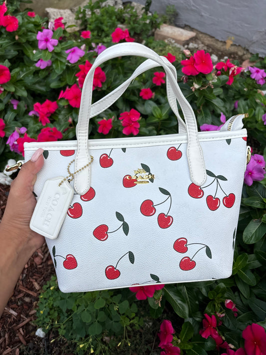 Cherry Print Purse with Strap