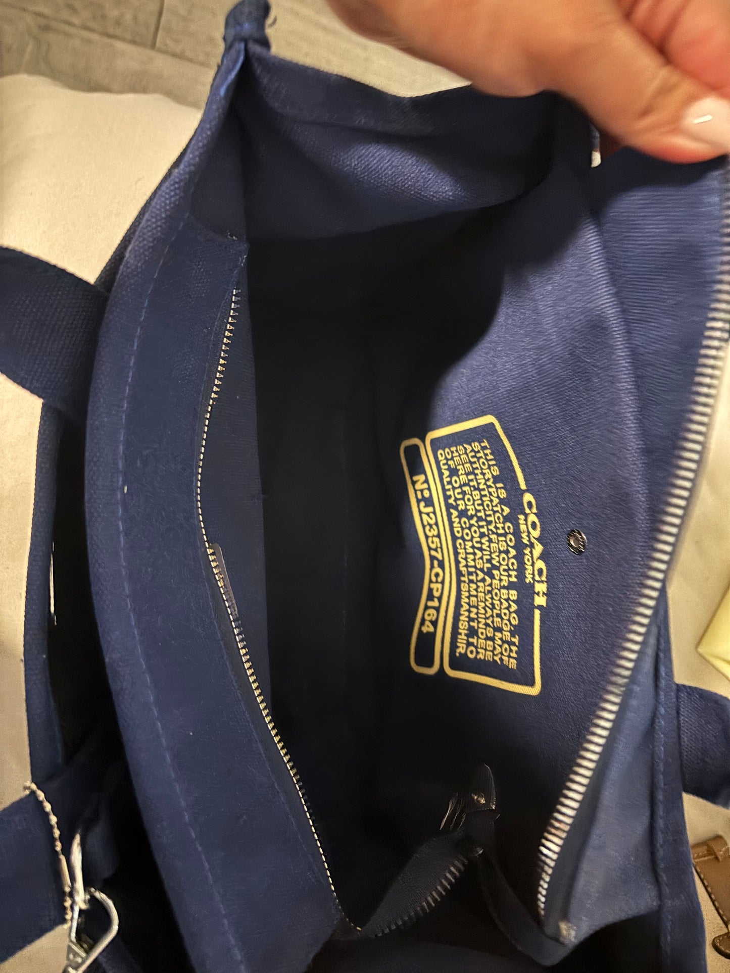 Navy Blue Tote Bag with Strap