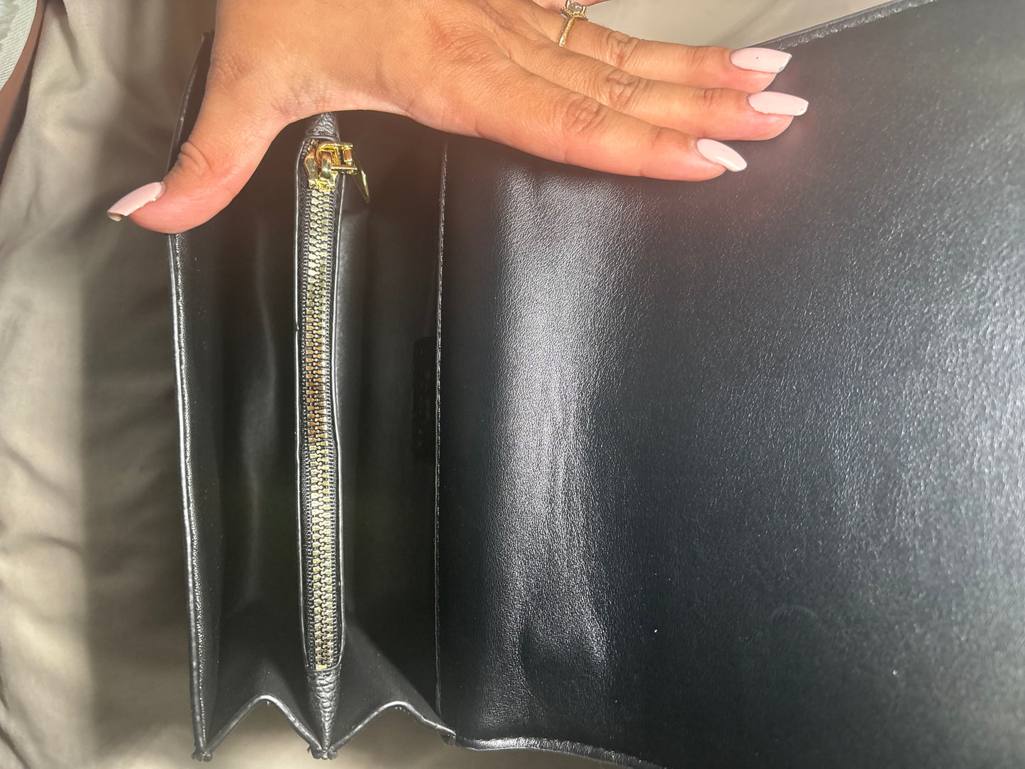 Black Crossbody Purse with Gold Chain